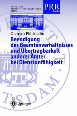 Abbildung von Plöckhahn | Beendigung des Beamtenverhältnisses und Übertragbarkeit anderer Ämter bei Dienstunfähigkeit | 1. Auflage | 2013 | beck-shop.de