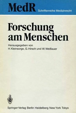 Abbildung von Kleinsorge / Hirsch | Forschung am Menschen | 1. Auflage | 2013 | beck-shop.de