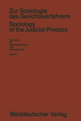Abbildung von Rehbinder | Zur Soziologie des Gerichtsverfahrens (Sociology of the Judicial Process) | 1. Auflage | 2013 | beck-shop.de