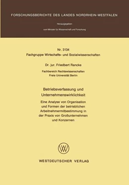 Abbildung von Rancke | Betriebsverfassung und Unternehmenswirklichkeit | 1. Auflage | 2013 | beck-shop.de