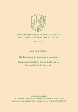 Abbildung von Nörr | Die Entstehung der longi temporis praescriptio | 1. Auflage | 2013 | beck-shop.de