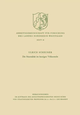 Abbildung von Scheuner | Die Neutralität im heutigen Völkerrecht | 1. Auflage | 2013 | beck-shop.de