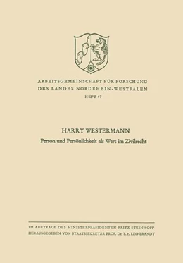Abbildung von Westermann | Person und Persönlichkeit als Wert im Zivilrecht | 1. Auflage | 2013 | beck-shop.de