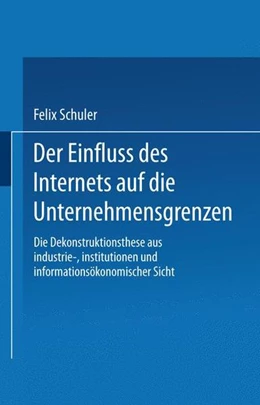 Abbildung von Schuler | Der Einfluss des Internets auf die Unternehmensgrenzen | 1. Auflage | 2019 | beck-shop.de