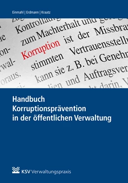 Abbildung von Einmahl / Erdmann | Handbuch Korruptionsprävention für die öffentliche Hand | 1. Auflage | 2022 | beck-shop.de