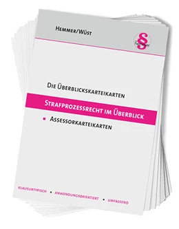 Abbildung von Hemmer / Wüst | Assessorkarteikarten Strafprozessrecht im Überblick | 10. Auflage | 2021 | beck-shop.de