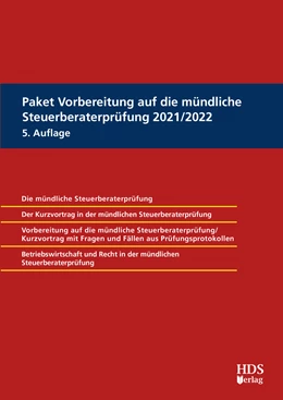 Abbildung von Barzen / Dauber | Paket Vorbereitung auf die mündliche Steuerberaterprüfung 2021/2022 | 5. Auflage | 2021 | beck-shop.de