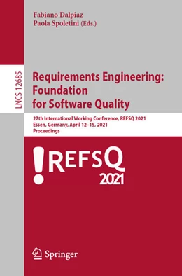 Abbildung von Dalpiaz / Spoletini | Requirements Engineering: Foundation for Software Quality | 1. Auflage | 2021 | beck-shop.de
