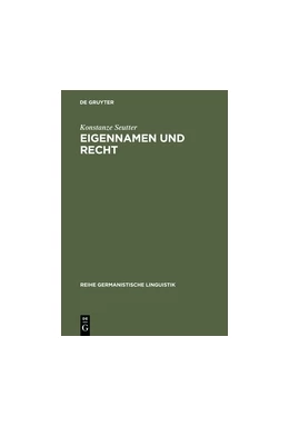 Abbildung von Seutter | Eigennamen und Recht | 1. Auflage | 2016 | beck-shop.de
