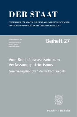Abbildung von Oestmann / Lepsius | Vom Reichsbewusstsein zum Verfassungspatriotismus. Zusammengehörigkeit durch Rechtsregeln. | 1. Auflage | 2021 | 27 | beck-shop.de