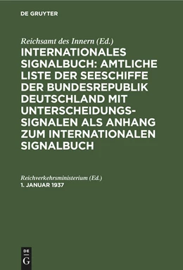 Abbildung von Reichverkehrsministerium | 1. Januar 1937 | 1. Auflage | 2021 | beck-shop.de