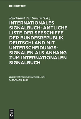 Abbildung von Reichverkehrsministerium | 1. Januar 1935 | 1. Auflage | 2021 | beck-shop.de