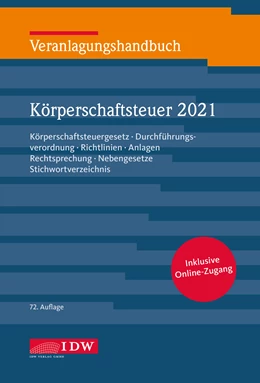 Abbildung von Veranlagungshandb. Körperschaftsteuer 2021, 72. A. | 72. Auflage | 2022 | beck-shop.de