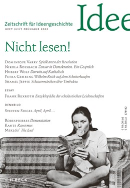 Cover:, Zeitschrift für Ideengeschichte Heft XVI/1 Frühjahr 2022