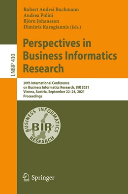 Abbildung von Buchmann / Polini | Perspectives in Business Informatics Research | 1. Auflage | 2021 | beck-shop.de