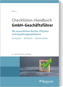 Abbildung von Bosse | Checklisten Handbuch GmbH-Geschäftsführer | 3. Auflage | 2021 | beck-shop.de