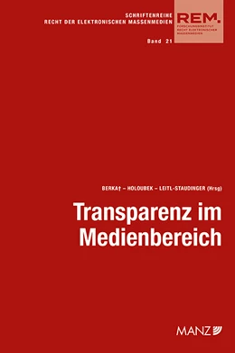 Abbildung von Berka / Holoubek | Transparenz im Medienbereich Aktuelle Fragen der Umsetzung | 1. Auflage | 2021 | 21 | beck-shop.de