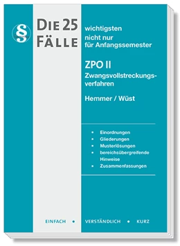 Abbildung von Hemmer / Wüst | Die 25 wichtigsten Fälle ZPO II | 10. Auflage | 2021 | beck-shop.de