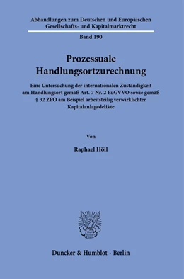 Abbildung von Höll | Prozessuale Handlungsortzurechnung | 1. Auflage | 2021 | 190 | beck-shop.de