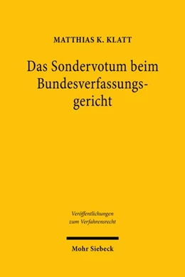 Abbildung von Klatt | Das Sondervotum beim Bundesverfassungsgericht | 1. Auflage | 2023 | beck-shop.de