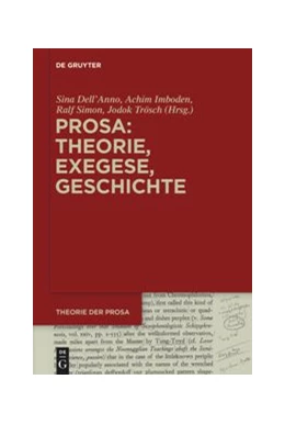 Abbildung von Dell'Anno / Imboden | Prosa: Theorie, Exegese, Geschichte | 1. Auflage | 2021 | beck-shop.de