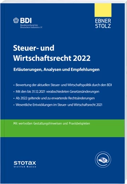 Abbildung von Bdi / Ebner Stolz | Steuer- und Wirtschaftsrecht 2022 | 9. Auflage | 2022 | beck-shop.de