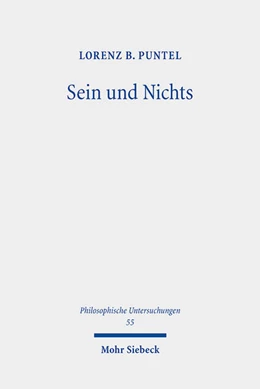 Abbildung von Puntel | Sein und Nichts | 1. Auflage | 2021 | 55 | beck-shop.de