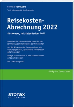 Abbildung von Reisekosten-Abrechnung 2022 mit Kalendarium | 1. Auflage | 2022 | beck-shop.de