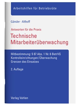 Abbildung von Gänsler / Althoff | Technische Mitarbeiterüberwachung | 2. Auflage | 2022 | beck-shop.de