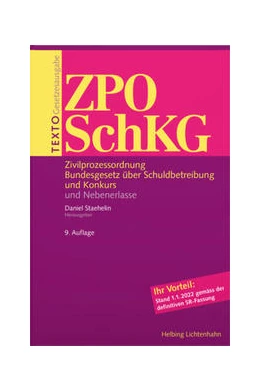 Abbildung von Staehelin | Texto ZPO/SchKG | 9. Auflage | 2022 | beck-shop.de