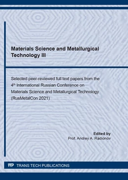 Abbildung von Radionov | Materials Science and Metallurgical Technology III | 1. Auflage | 2022 | beck-shop.de