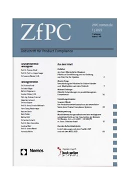 Abbildung von ZfPC • Zeitschrift für Product Compliance
 | 1. Auflage | 2024 | beck-shop.de