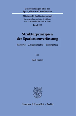 Abbildung von Josten | Strukturprinzipien der Sparkassenverfassung. | 1. Auflage | 2022 | beck-shop.de