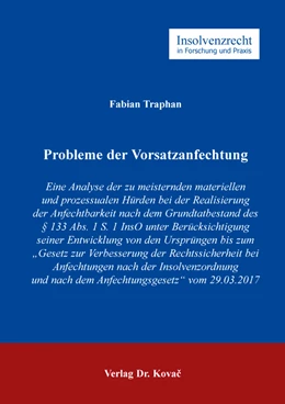 Abbildung von Traphan | Probleme der Vorsatzanfechtung | 1. Auflage | 2022 | 123 | beck-shop.de