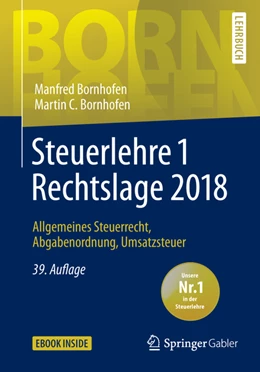 Abbildung von Bornhofen | Steuerlehre 1 Rechtslage 2018 | 39. Auflage | 2018 | beck-shop.de