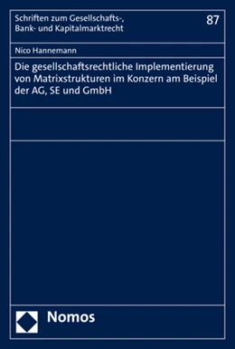 Abbildung von Hannemann | Die gesellschaftsrechtliche Implementierung von Matrixstrukturen im Konzern am Beispiel der AG, SE und GmbH | 1. Auflage | 2022 | 87 | beck-shop.de