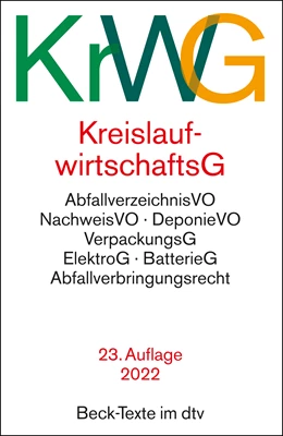 Abbildung von Kreislaufwirtschaftsgesetz: KrWG | 23. Auflage | 2022 | 5569 | beck-shop.de