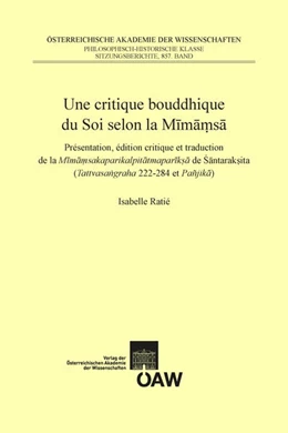 Abbildung von Ratié | Une critique bouddhique du Soi selon la Mimamsa | 1. Auflage | 2014 | beck-shop.de