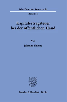 Abbildung von Thieme | Kapitalertragsteuer bei der öffentlichen Hand. | 1. Auflage | 2022 | beck-shop.de