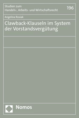 Abbildung von Rosiak | Clawback-Klauseln im System der Vorstandsvergütung | 1. Auflage | 2022 | 196 | beck-shop.de