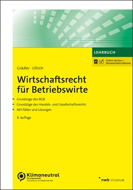 Abbildung von Grädler / Ullrich | Wirtschaftsrecht für Betriebswirte | 9. Auflage | 2022 | beck-shop.de