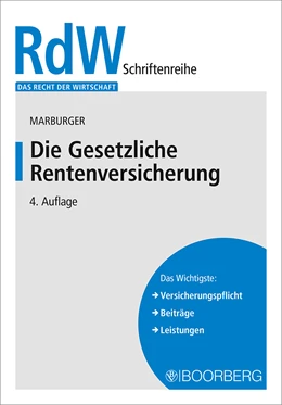Abbildung von Marburger | Die Gesetzliche Rentenversicherung | 4. Auflage | 2022 | beck-shop.de