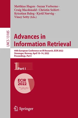 Abbildung von Hagen / Verberne | Advances in Information Retrieval | 1. Auflage | 2022 | 13185 | beck-shop.de