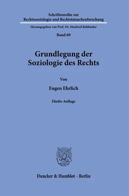 Abbildung von Ehrlich | Grundlegung der Soziologie des Rechts | 5. Auflage | 2022 | beck-shop.de
