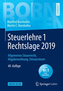 Abbildung von Bornhofen | Steuerlehre 1 Rechtslage 2019 | 40. Auflage | 2019 | beck-shop.de
