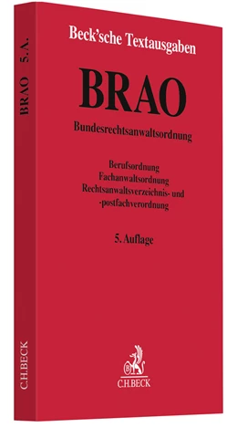 Abbildung von BRAO. Bundesrechtsanwaltsordnung | 5. Auflage | 2022 | beck-shop.de