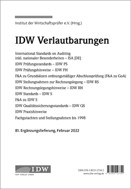 Abbildung von IDW, 81. Erg.-Lief. IDW Verlautbarungen Februar 2022 | 1. Auflage | 2022 | beck-shop.de