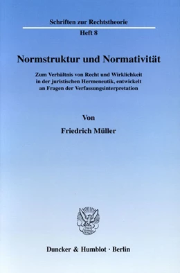 Abbildung von Müller | Normstruktur und Normativität. | 1. Auflage | 1966 | 8 | beck-shop.de