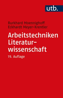 Abbildung von Moennighoff / Meyer-Krentler | Arbeitstechniken Literaturwissenschaft | 19. Auflage | 2022 | beck-shop.de