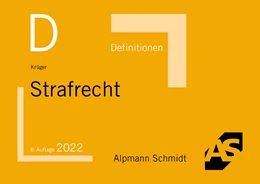 Abbildung von Krüger | Definitionen Strafrecht | 8. Auflage | 2022 | beck-shop.de